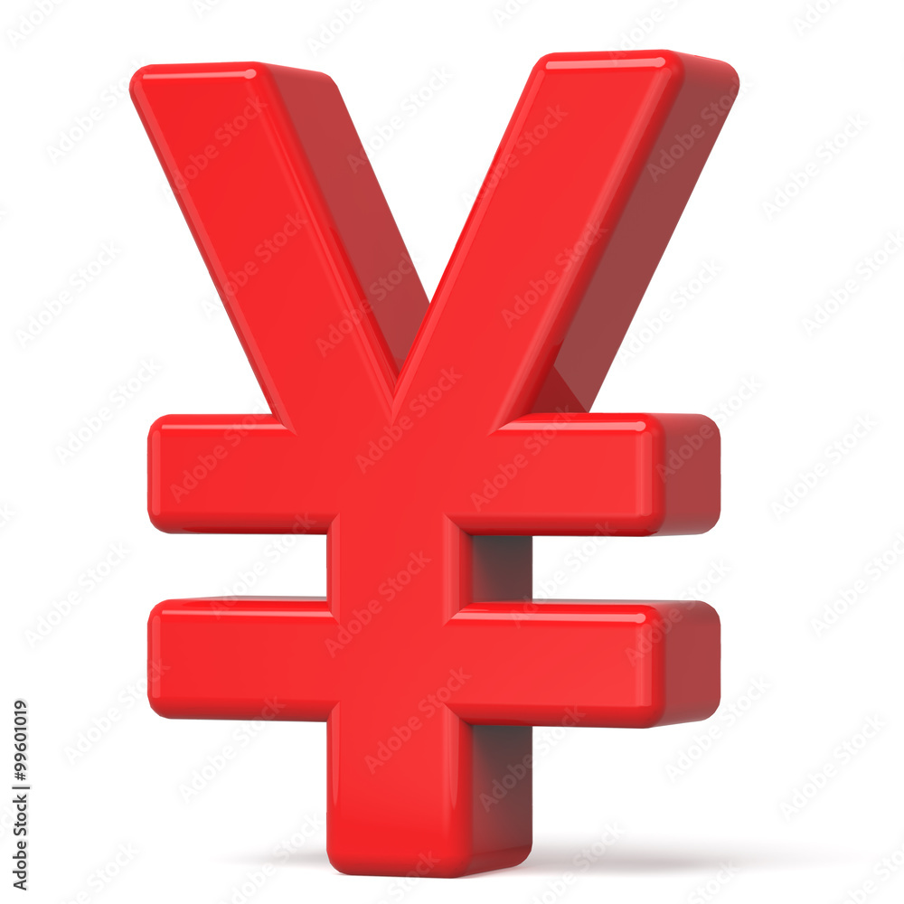 3D red yen symbol 3D red yen symbol