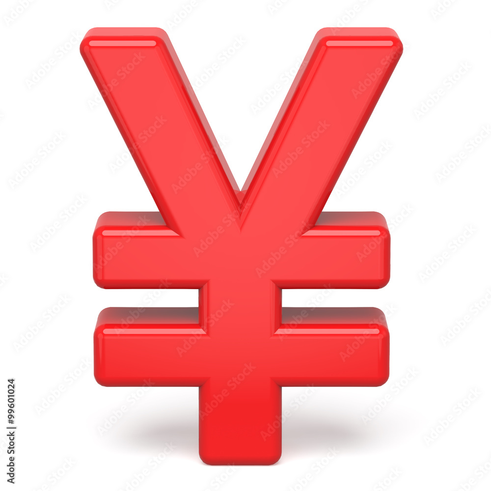 3D red yen symbol 3D red yen symbol