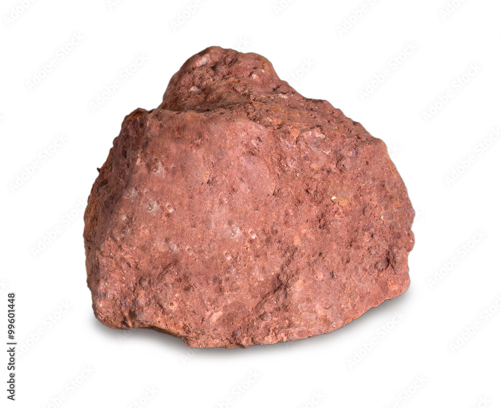 Mineral bauxite isolated on white. Bauxite, an aluminium ore, is the world's main source of aluminium. Mineral bauxite isolated on white. Bauxite, an aluminium ore, is the world's main source of aluminium.