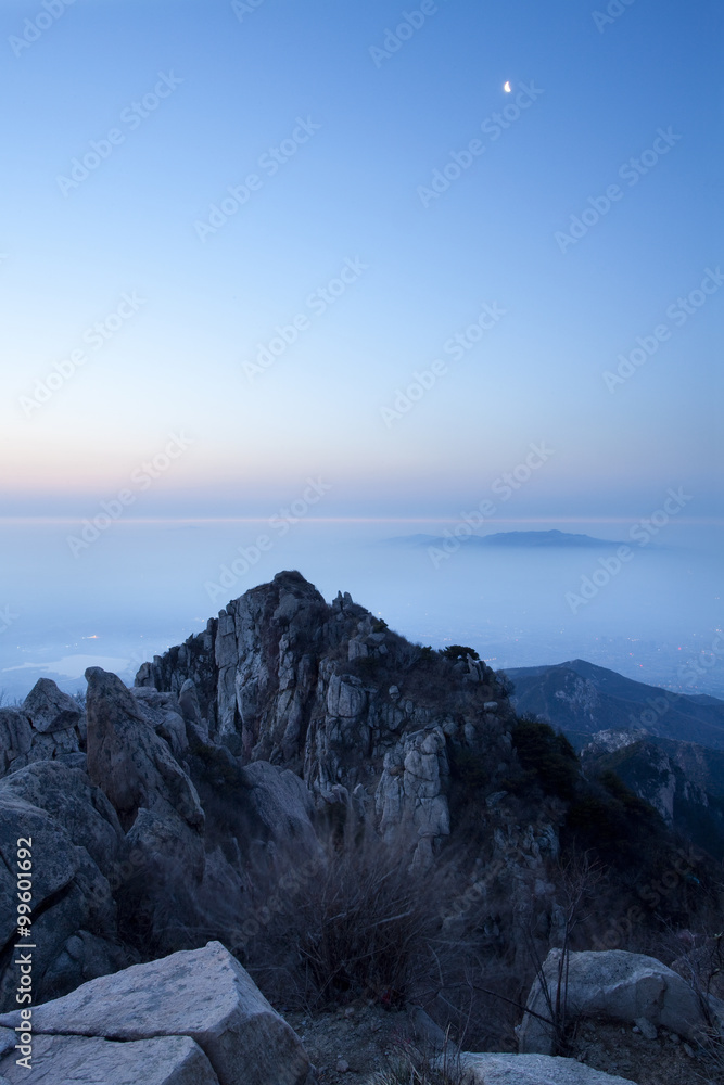 Sunrise in Chinese national famous mountain Taishan Sunrise in Chinese national famous mountain Taishan