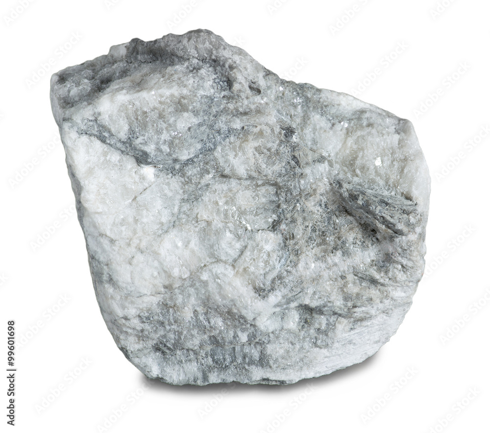 Mineral gypsum isolated on white background. Gypsum is a soft sulfate