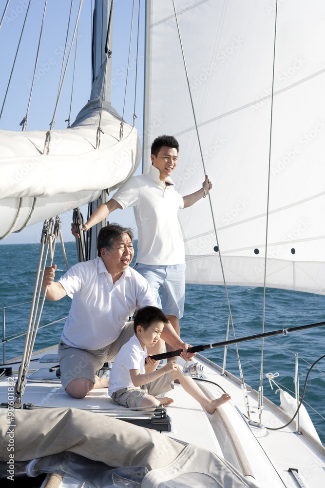 Three generation of men fishing Three generation of men fishing