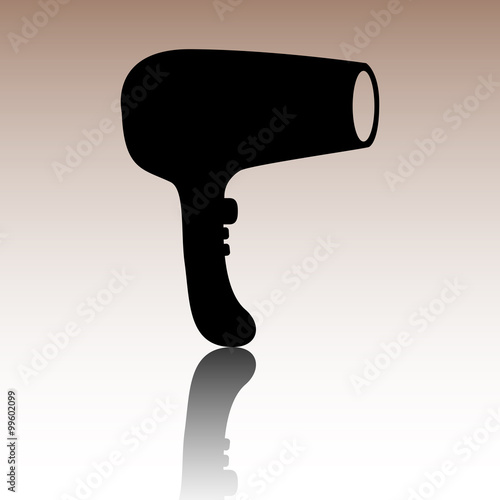 Hair Dryer. Hairdresser Symbol - Vector