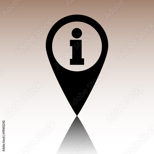 Map pointer with information icon. Vector illustration