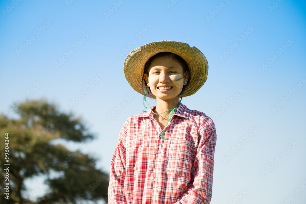 Young Burmese female farmer