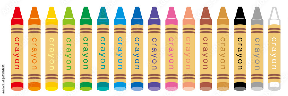 クレヨン 16色 Stock イラスト Adobe Stock