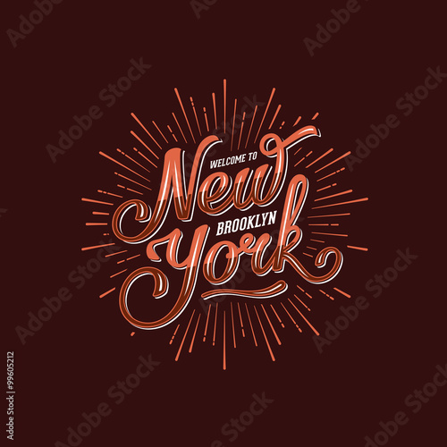New York Lettering Brown