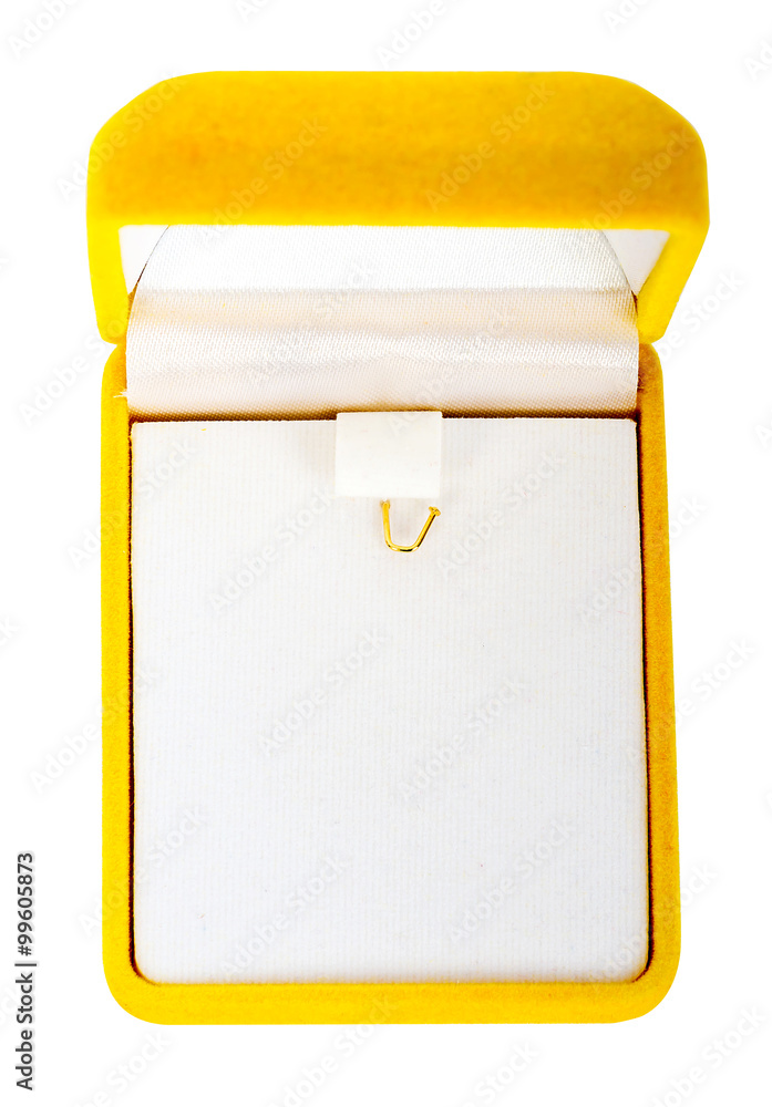 Open yellow gift box isolated on white Open yellow gift box isolated on white