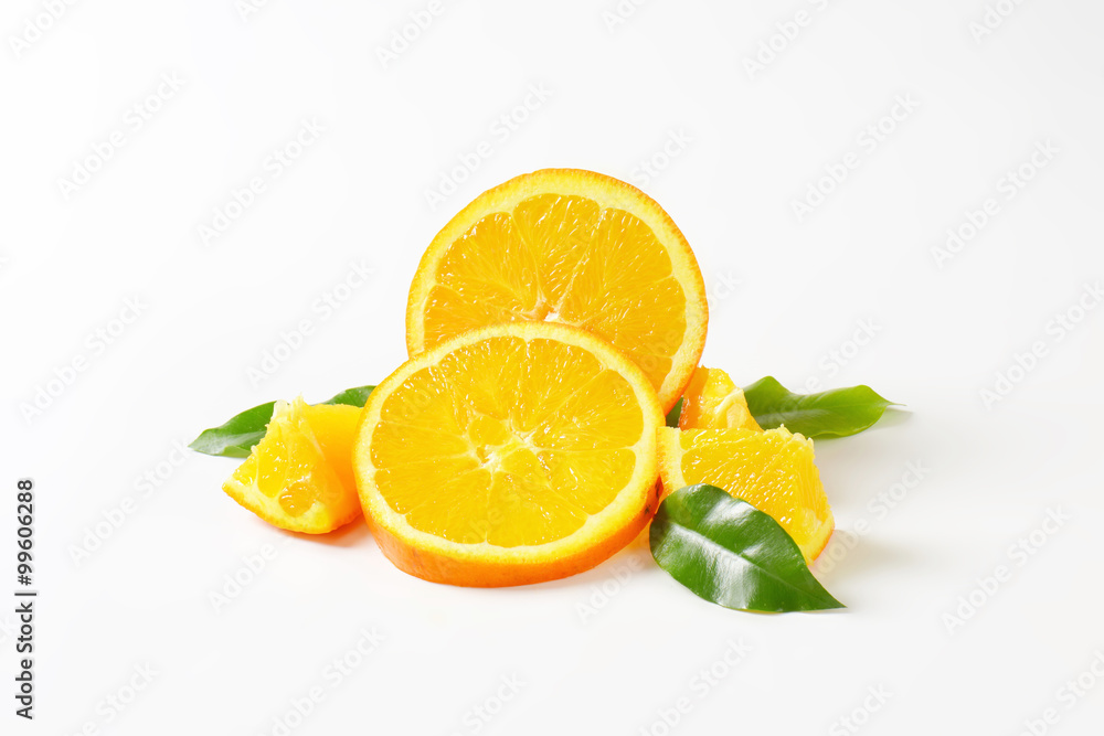 Fresh orange slices Fresh orange slices