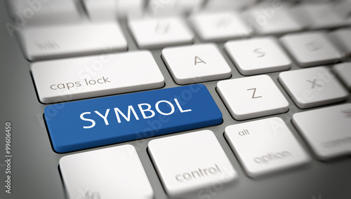 Word "SYMBOL" on a key on a modern keyboard