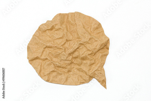 brown paper bubble on white background