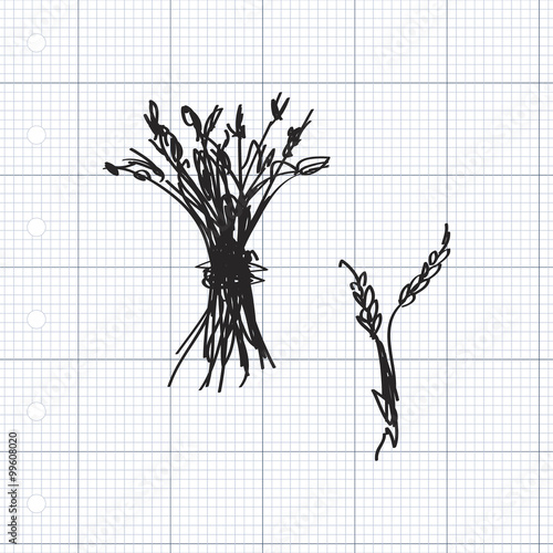 Simple doodle of a sheaf of wheat