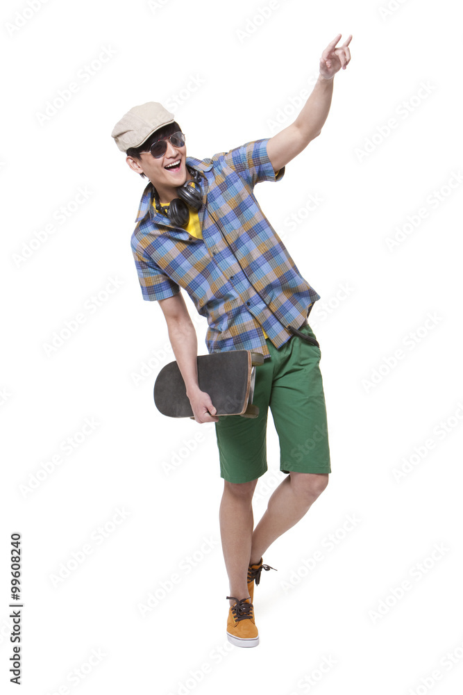 Cool young man with skateboard Cool young man with skateboard