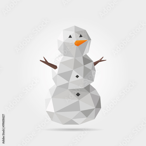 Polygonal Snowman in Vector