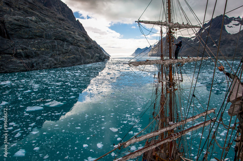 stunning scenery from a tallship in South Georgia Island, sub-Antarctic