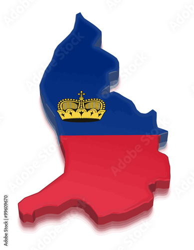 Map of Liechtenstein. 3d render Image