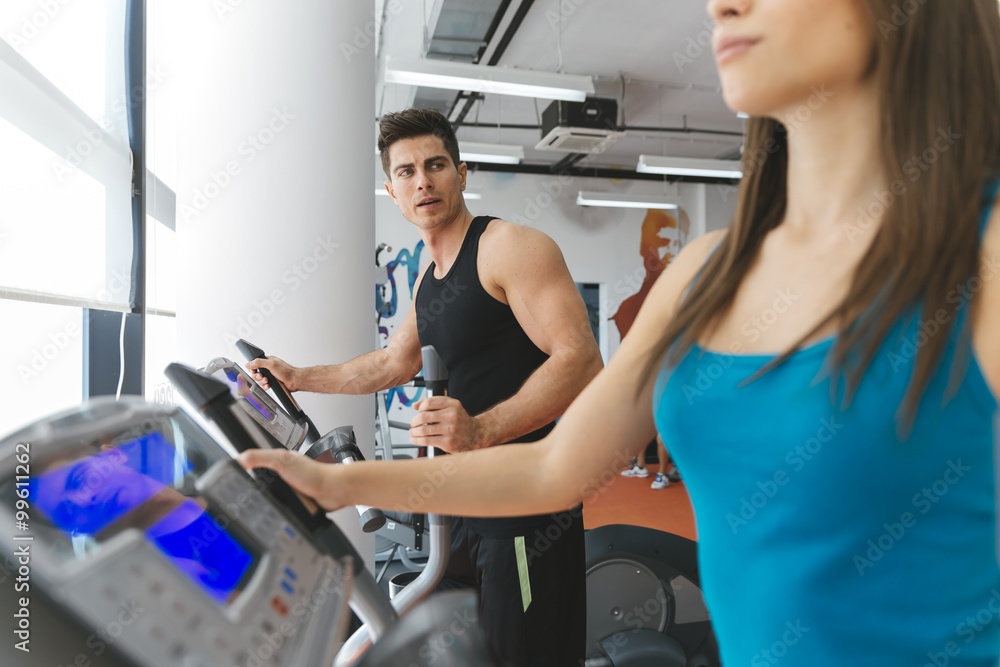 Fototapeta premium People training in gym