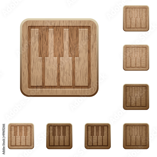 Piano keyboard wooden buttons