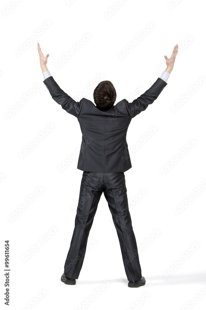 Young businessman with his arms extended Young businessman with his arms extended