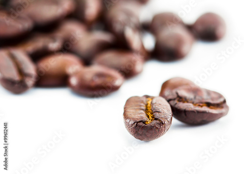 closeup roasted coffee beans