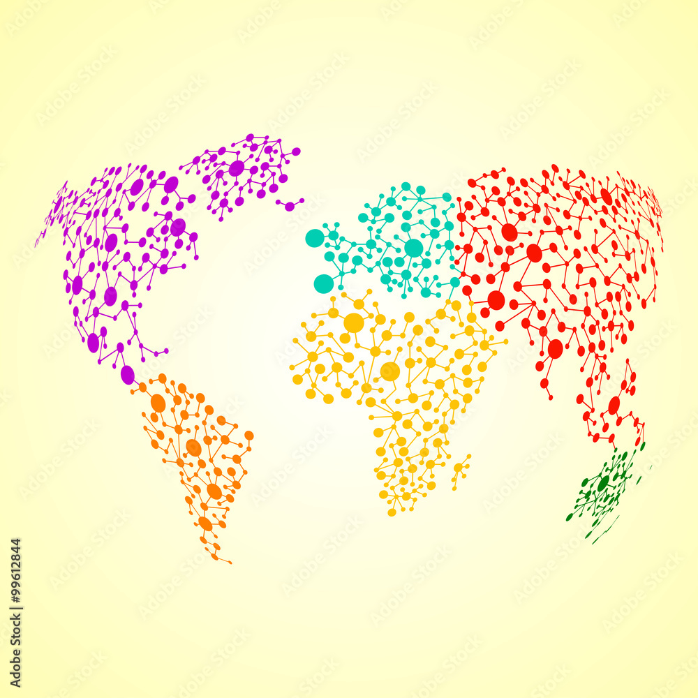 Fototapeta premium Abstract globe earth from molecule structure. Vector illustration. Eps 10