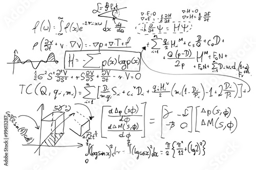 Obraz na plátně Complex math formulas on whiteboard