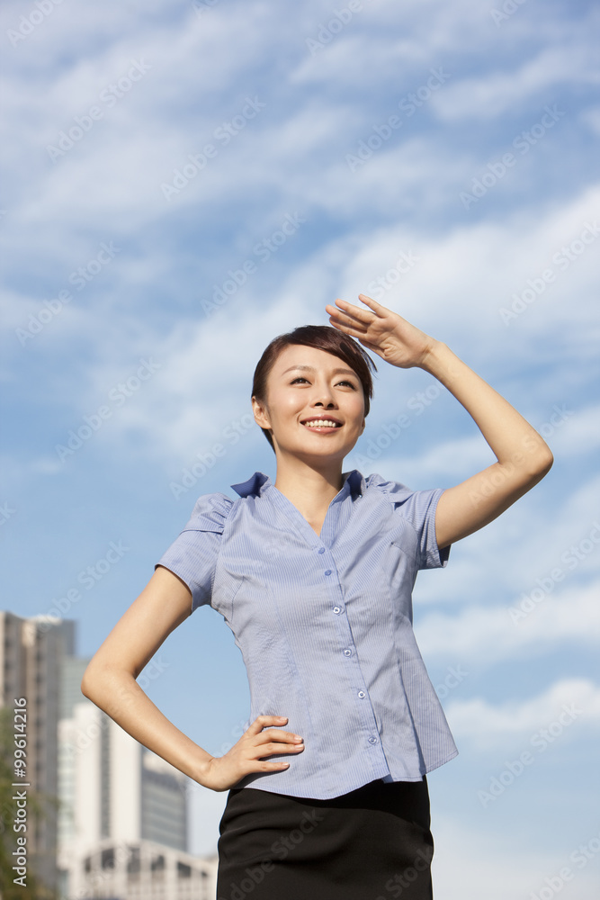 Confident Businesswoman Standing Outdoors Confident Businesswoman Standing Outdoors
