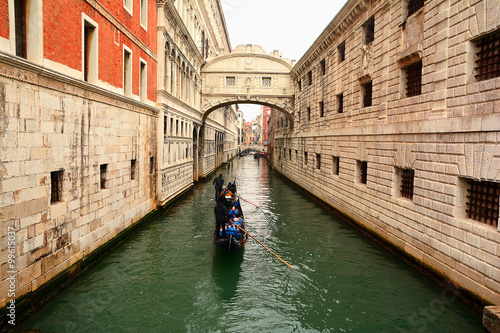 Gondola and canal in Venice