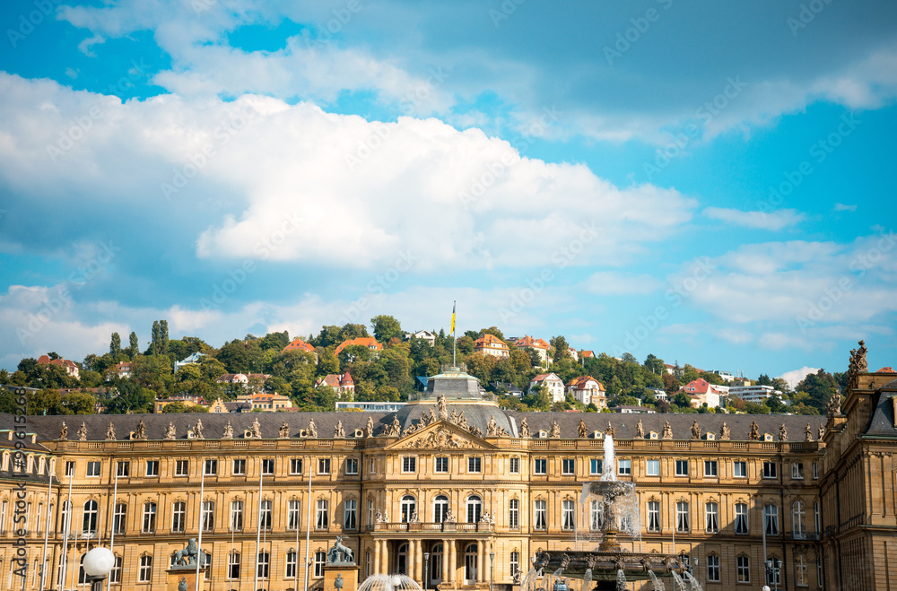 Stuttgart city with buildings and trees
