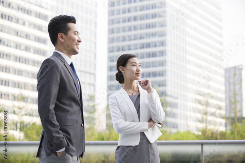 Business person looking at view