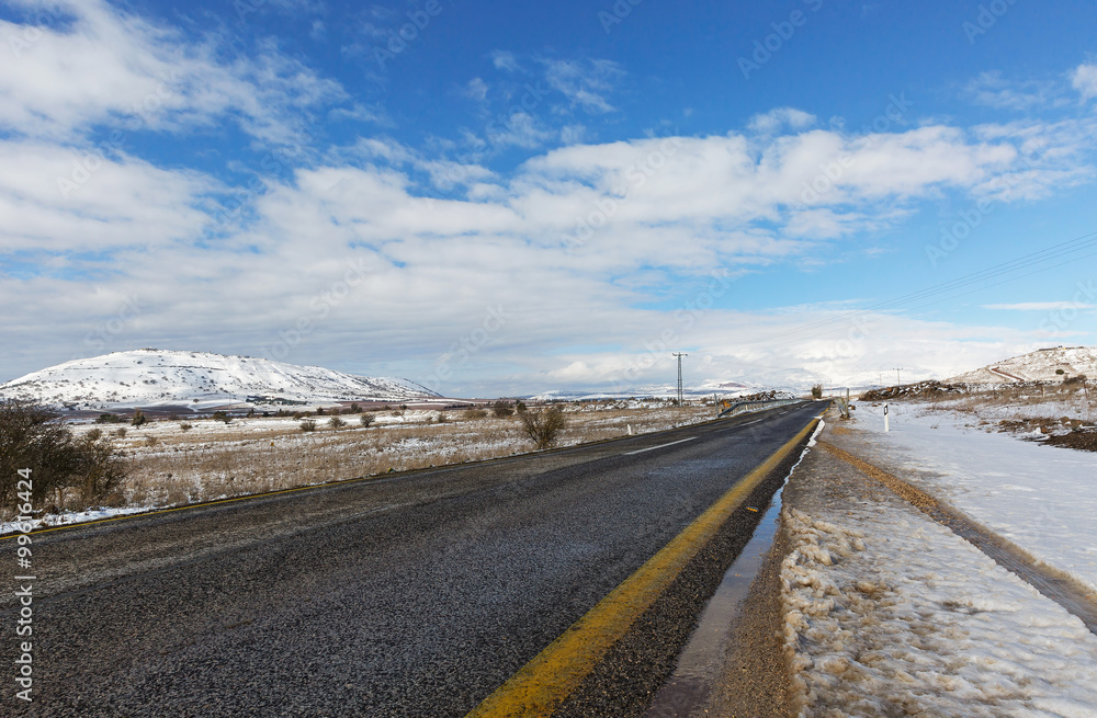 road and snow