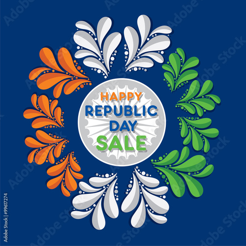 creative happy republic day sale banner design vector