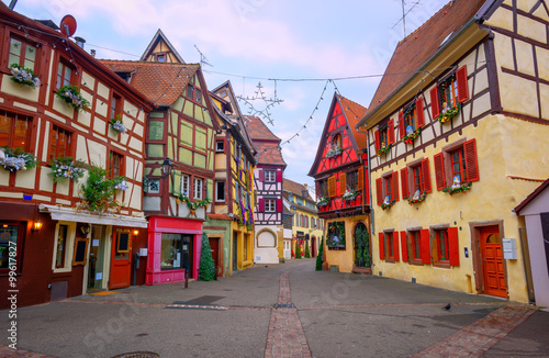 Traditional half timbered houses in Colmar, Alsace, France © Boris Stroujko