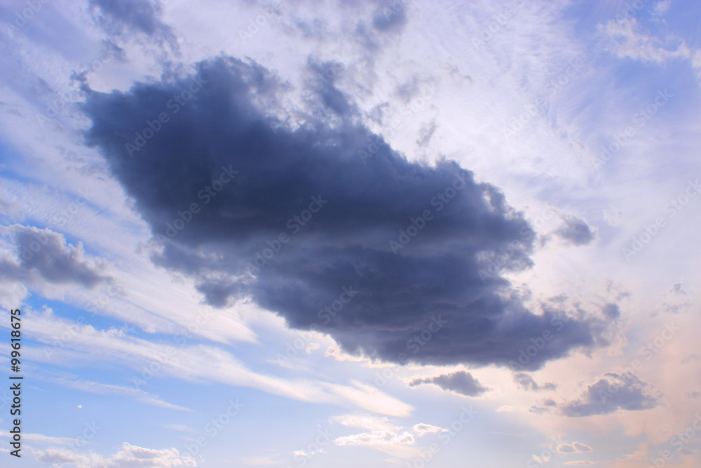 Fototapeta premium Evening landscape with cloud