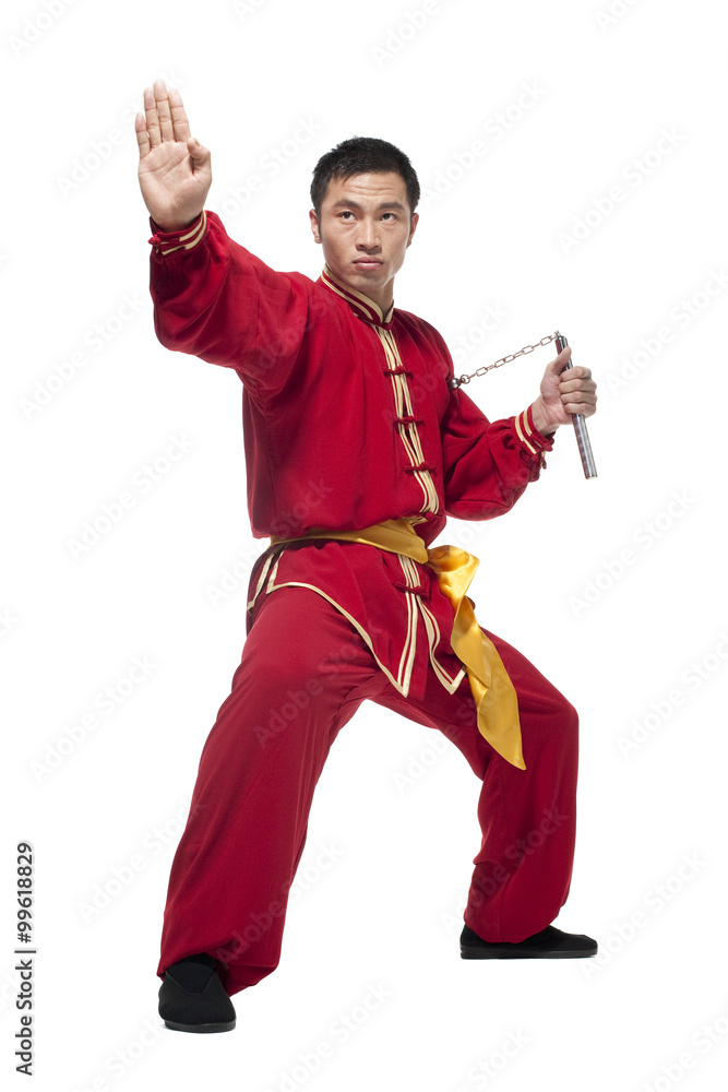 Man In Traditional Chinese Clothing doing Martial Arts Man In Traditional Chinese Clothing doing Martial Arts