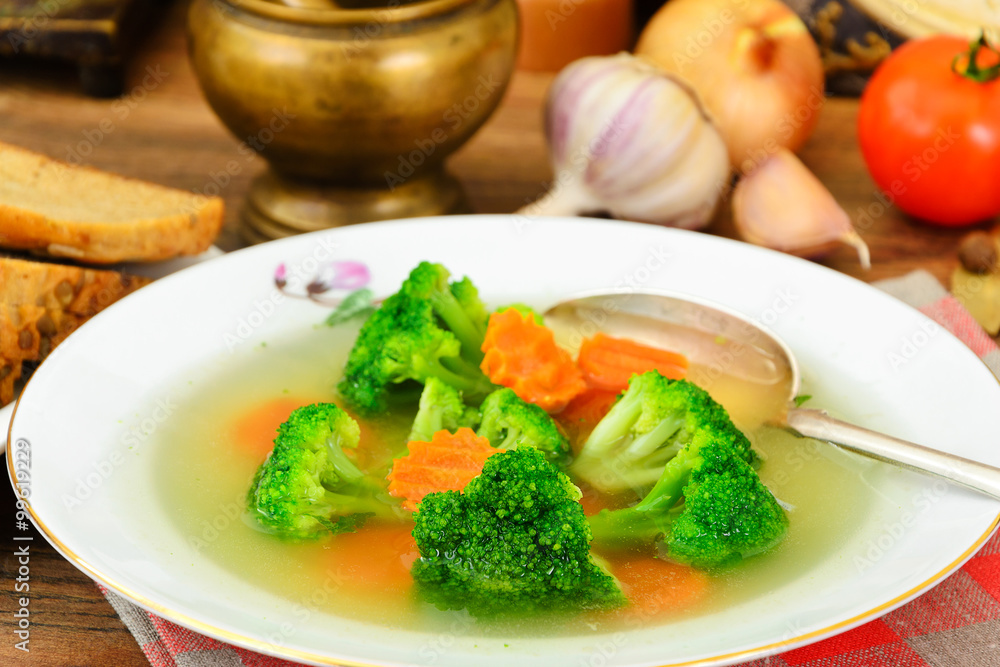 Broccoli and Carrots Soup. Diet Fitness Nutrition Broccoli and Carrots Soup. Diet Fitness Nutrition