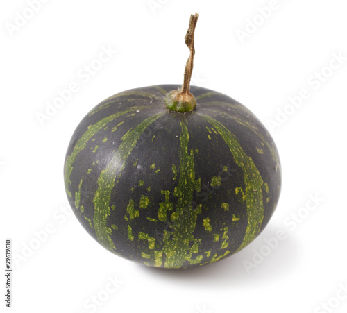 Green pumpkin isolated on white background