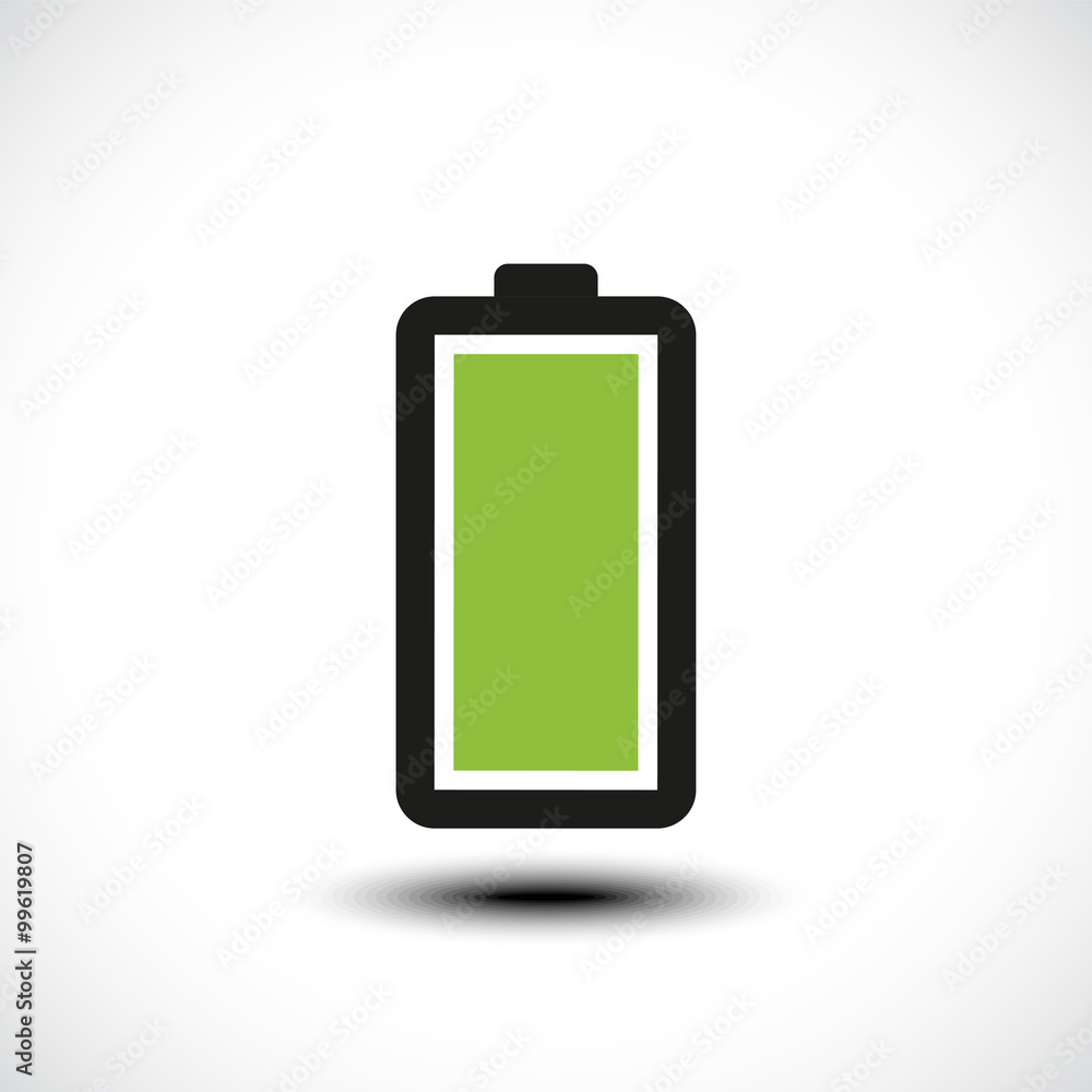 Fully charged green battery icon. Vector illustration Fully charged green battery icon. Vector illustration
