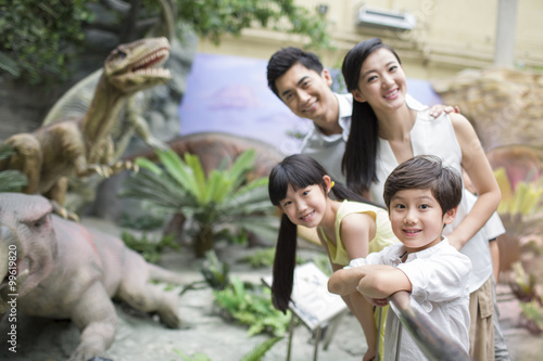 Young family in museum of natural history