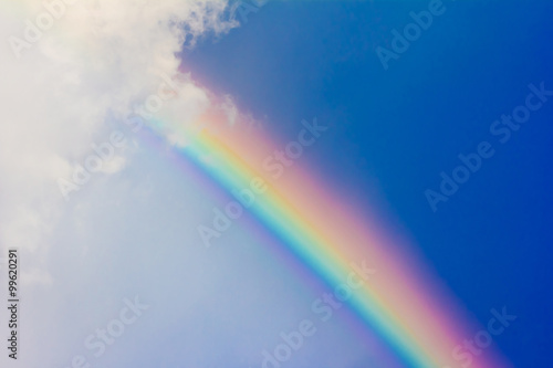 rainbow in the blue sky