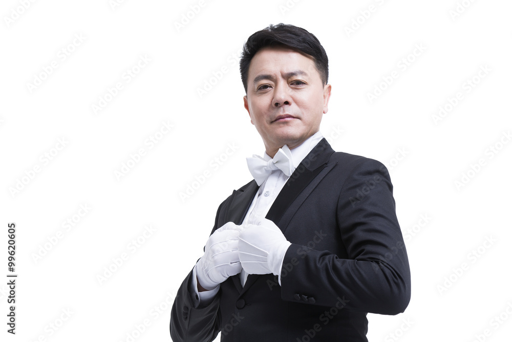 Portrait of male butler