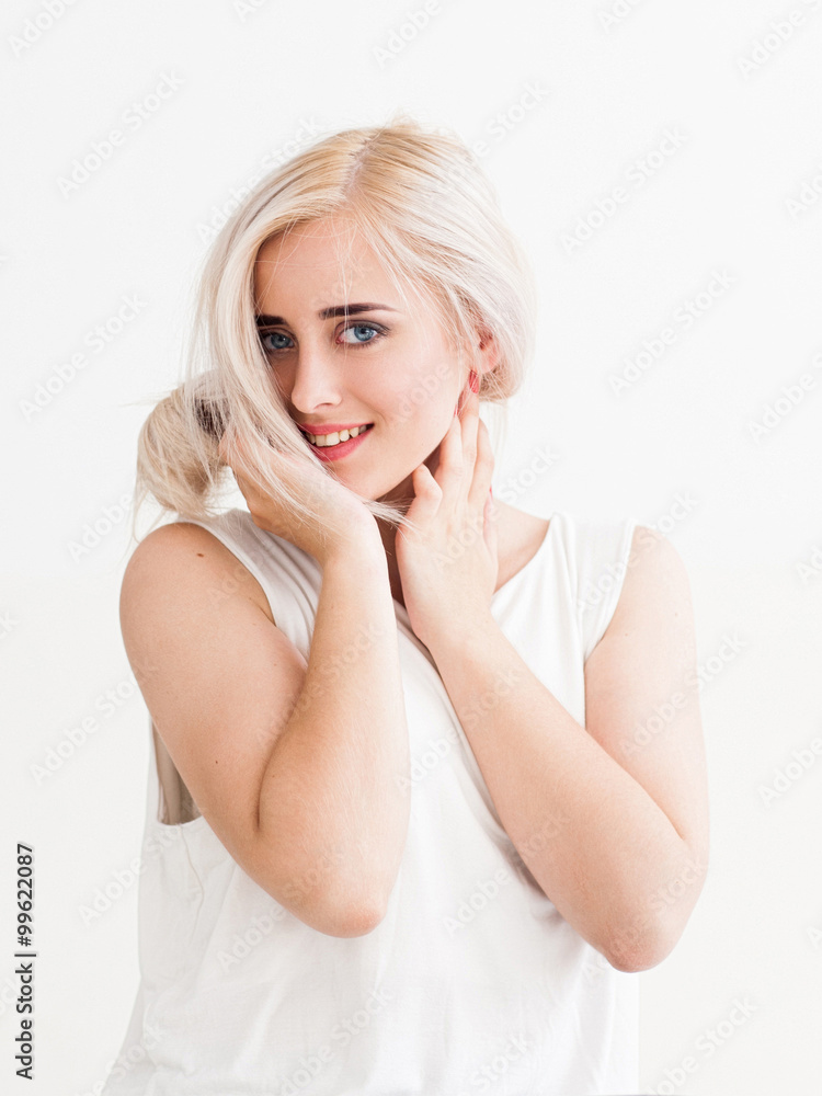 confident blonde with big blue eyes flirting confident blonde with big blue eyes flirting