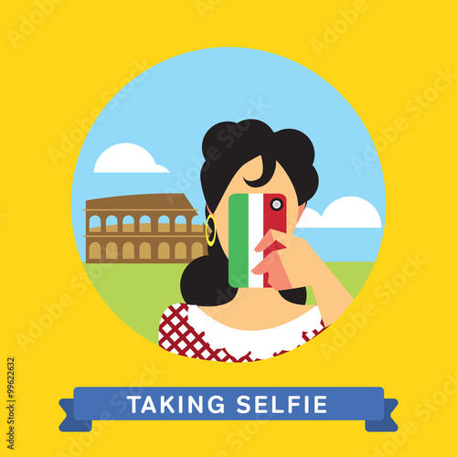 Take a photo selfie in Rome, Italy