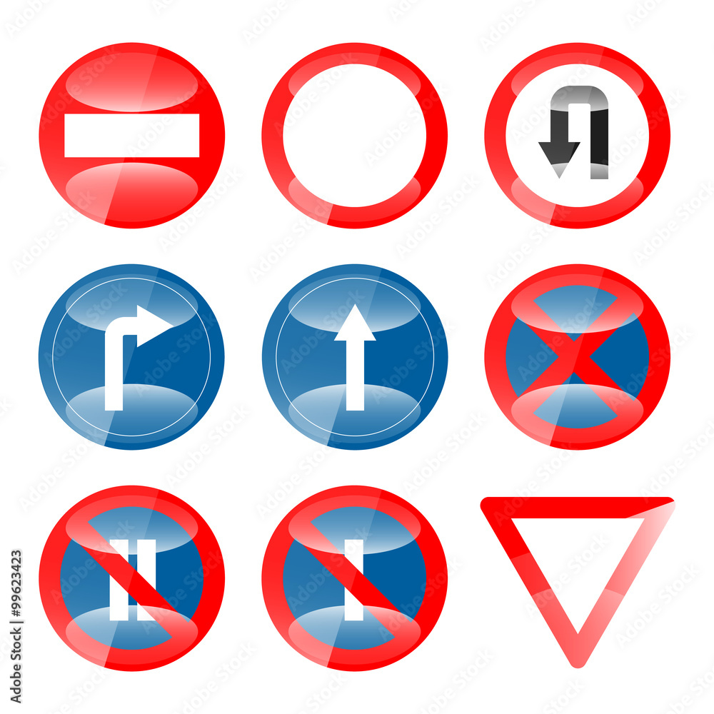 Glossy Vector Road Signs set 01 Glossy Vector Road Signs set 01