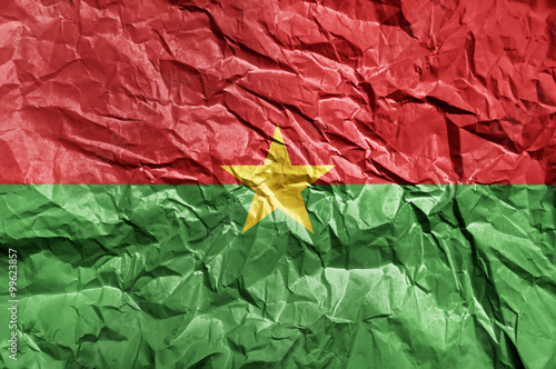 Wallpaper Mural Burkina Faso flag painted on crumpled paper background Torontodigital.ca