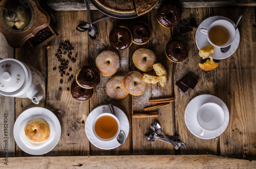 Old style donuts rustic style