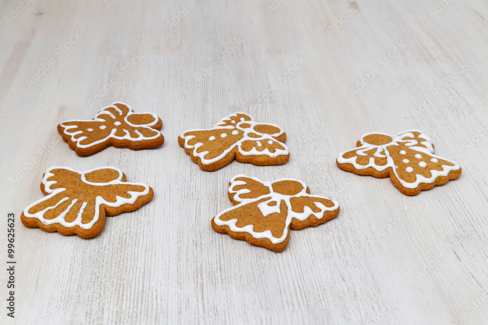 Gingerbread cookies in the shape of an angel