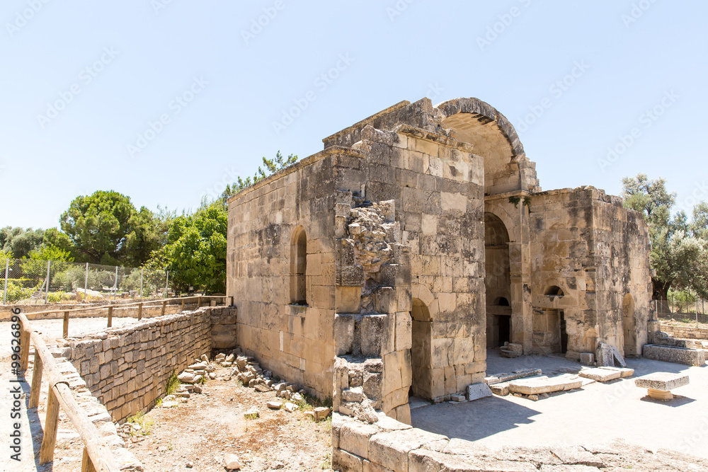 Monastery (friary) in Messara Valley at Crete island in Greece. Messara - is the largest plain in Crete Monastery (friary) in Messara Valley at Crete island in Greece. Messara - is the largest plain in Crete