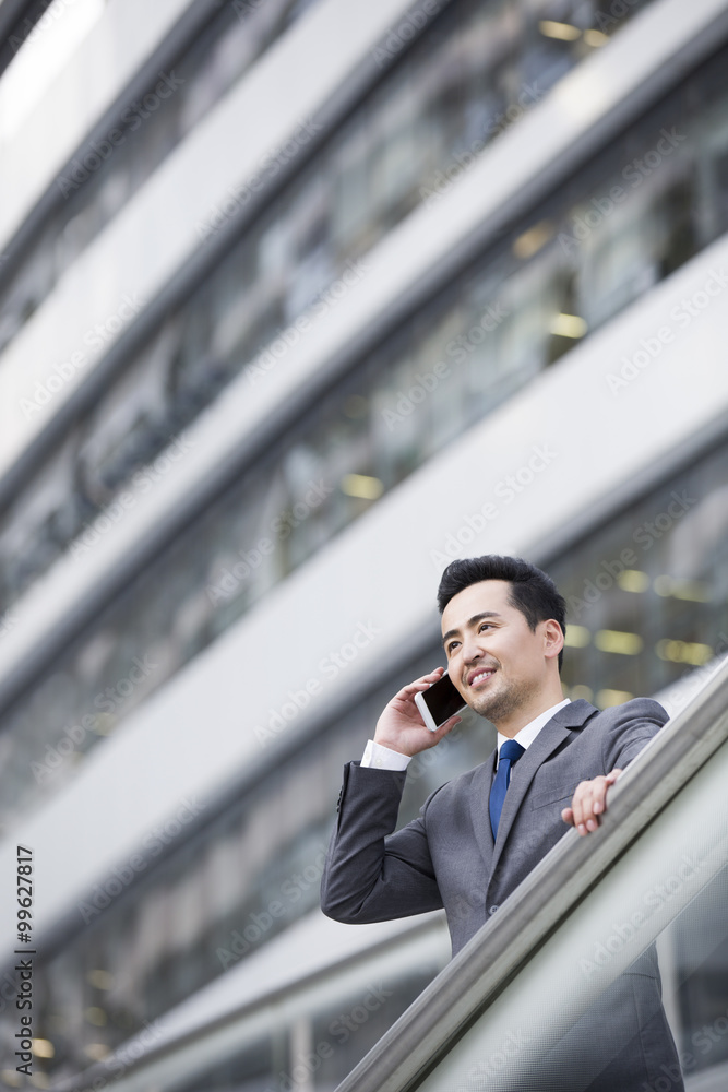 Fototapeta premium Businessman talking on the phone