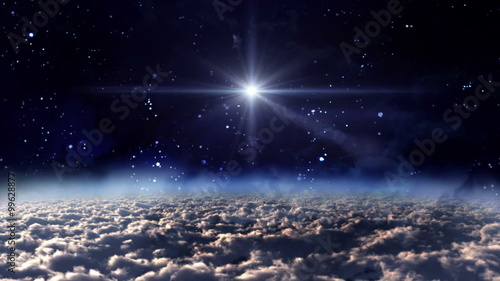 the mystery of star glowing in starry night